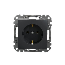 Gniazdo schuko, czarny antracyt, Sedna Design i Elements SDD114025