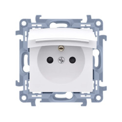 Simon 10 Gniazdo pojedyncze z uszczelką białe szybkozłącza, 16A 250V IP44 CGZ1BC.01/11