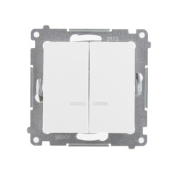 Łącznik podwójny podświetlany biały DW5BL.01/11 Kontakt Simon54