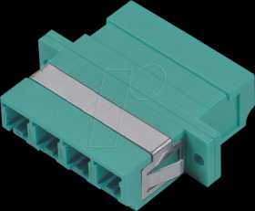 62055Q-K-AQUA FO adapter, LC Quad / LC Quad, OM3, aqua