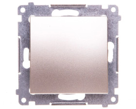 Simon 54 Przycisk pojedynczy rozwierny bez piktogramu 10AX 250V, szybkozłącza, złoty (met.) DPR1.01/44