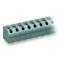 WAGO 250-610 10 Pole 7.5mm 17.5A 45&#xB0; Push Button PCB Terminal Block Grey