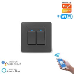 Włącznik światła 2obw. Wifi Tuya L+N Moes z ramką czarny