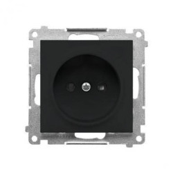 Simon 55 Gniazdko wtyczkowe bez uziemienia z przesłonami (moduł) 16 A, 250 V~, szybkozłącza Czarny mat TG1CZ.01/149