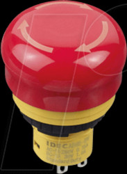 AB6E-3BV02PRM X6-16mm, E-Stop, unibody, 30mm mushr, 2NC, sold term, arrow mark