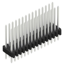 Pin header, 30 pole, pitch 1.27 mm, straight, black, 10061379