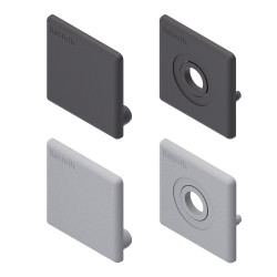 Zaślepka czworokątna pasuje do rowka 10mm Czarny Przykrywka PP pasujący profil 50 x 50 mm