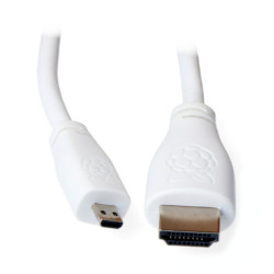 Przewód microHDMI - HDMI 2.0 - oryginalny dla Raspberry Pi 4/5 - 2m - biały