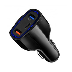 Ładowarka USB samoch. QC3.0 2xUSB 1xUSB-C Quick Charge