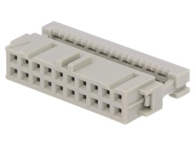 Wtyk IDC żeńskie 20-pin na taśmę 1,27mm R.styków 2,54mm 2-215882-0