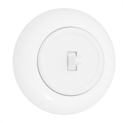 Włącznik światła schodowy pojedynczy podtynkowy IP20 biały z okrągłą ramką 10A 250V LOFTICA