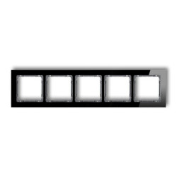 DECO Ramka pięciokrotna - efekt szkła (ramka: czarna spód: grafitowy) czarny 12-11-DRS-5