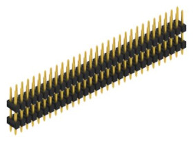 Pin header, 60 pole, pitch 2.54 mm, straight, black, 10057155