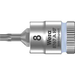 Wera 05003360001 8767 A HF TORX&#xAE; Zyklop Bit Socket - Hold Func 1/4&quot; TX 8 x 28mm