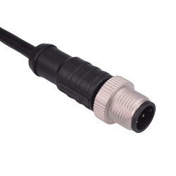 4 Way M12 Prewired Male Industrial Circular Connector IP68 4A 250V