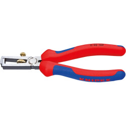 Stripping pliers for plastic-coated cables, rubber-coated cables, with an opening spring, 10 mm², AWG 8, cable Ø 5 mm, L 160 mm,
