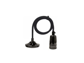 Ceramiczna oprawa żarówkowa wisząca E14, czarna