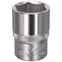 Sealey S1221 Walldrive Socket 21mm 1/2"sq Drive
