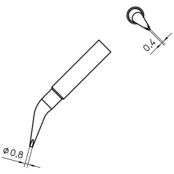 Weller T0054487399 XNT HX 45&#xB0; Soldering Tip Chisel 0.8 x 0.4mm