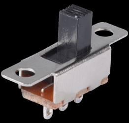 Miniature slide switch, soldered connection, 1 x ON/ON