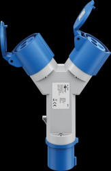 76236 CEE Camping Y adapter CEE plug &gt; 2x CEE coupling