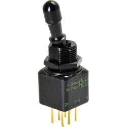 Toggle switch, black, 2 pole, latching, On-On, 4 A/28 VDC, 12246-2VX778
