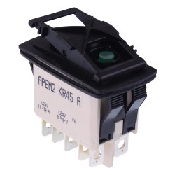 KR45CAKJKG APEM On-(On) Momentary Red / Green LED 24V Automotive Rocker Switch DPDT IP68