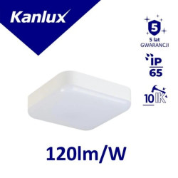 Plafoniera LED IPER LED 10W-NW-L kwadratowa 1200lm 4000K IP65 IK10 II kl. PZH 5 lat Gwar. biały 37294