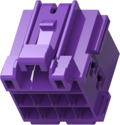 Socket, unequipped, 12 pole, straight, 3 rows, purple, 1-967622-6