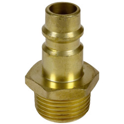 Einhell 4139650 Pneumatic Push-Fit Nipple Solid Brass 3/8&quot; Male Thread