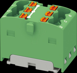 3002771 PTFIX distribution block, 6x1.5, green