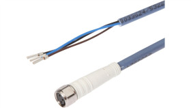 Kabel Połączeniowy, 2M, M8 Żeński (Gniazdo) 3Pin Prosty, Końcówka Wolna,...