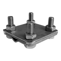 Złącze uniwersalne 4-śrubowe uchwyt odgromowy do bednarki STAL NIERDZEWNA M8 14.1 NI