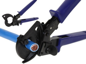 Nożyce zapadkowe do cięcia kabli i przewodów fi34mm E340G / Odcinak zapadkowy do kabli 300mm2