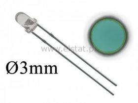 LED 3mm niebiesko zielona przeźroczysta 6500mcd