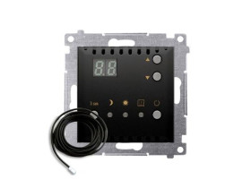 SIMON 54 Regulator temperatury czarny z wyświetlaczem i czujnikiem zewnętrznym (moduł) DTRNSZ.01/49 KONTAKT SIMON