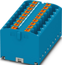 Distribution block, push-in connection, 0.14-2.5 mm², 22.5 A, 6 kV, blue, 1221422