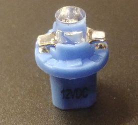 Żarówka LEDOWA 12V R5/T5/W2W z oprawą B8.5D NIEBIESKA