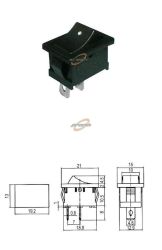 PRZEŁĄCZNIK KOŁYSKOWY 2POZYCJE 2PINY ON-OF (CZARNY) B100