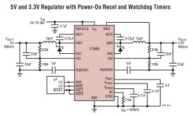Dual 800mA Step-Down Switching Regulator with Power-On Reset and Watchdog Timer