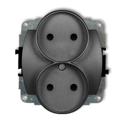 TREND Gniazdo podwójne b/u grafitowy 11GPR-2p