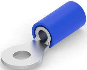 Insulated ring cable lug, 1.04-2.62 mm², AWG 16 to 14, 3.68 mm, M3.5, blue, 36158