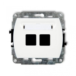 TREND Mechanizm gniazda komputerowego podwójnego bez modułu biały GM-2p PT-GN-TR-80-00-ND-00