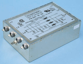 Filtr EMI 16A 3-fazowy 440/250 V AC 60Hz Schaffner Montaż w obudowie
