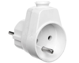 Rozdzielacz kątowy wtyczka-gniazdo z/u 16A 2P AWA-WG biały 51.30