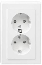 Gniazdo z uziemieniem Płytka przycisku Merten MEG2425-1419, biały