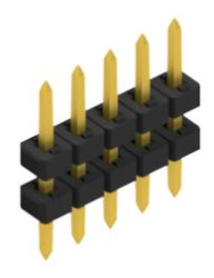 Pin header, 5 pole, pitch 2 mm, straight, black, 10062844