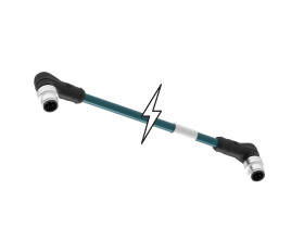 Kabel przemysłowy konfekcjonowany ze złączem Złącze M12 liczba rdzeni 4 długość 23m Rodzaj A Męskie Złącze B Złącze M12