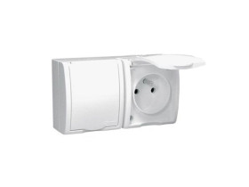 AQUARIUS Gniazdo podwójne z uziemieniem n/t IP54 białe AQGZ1-2/11 KONTAKT SIMON