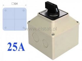 Wyłącznik 25A, 3tory ( L-0-P ) (64x64mm)